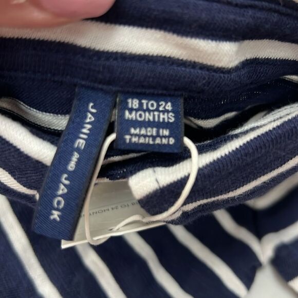 Janie and Jack 100049365 Navy and white The Striped Slub Polo size 18-24 m NWT - Picture 5 of 7